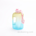 2022 Neues Design BPA Free Sport Plastik trinken 2 -Liter -Wasserflasche 2L mit Zeitmacher